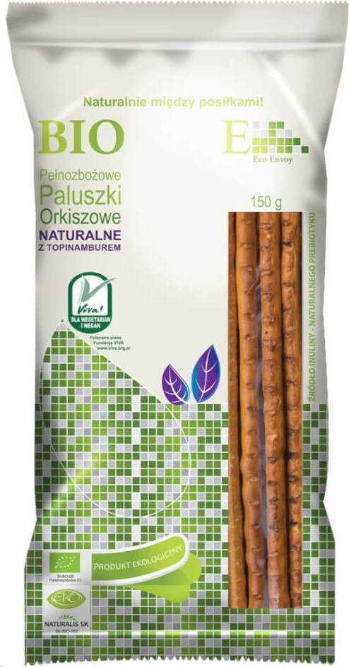 Vollkorn-Ölster aus Bio-Topinambur mit Weizen, natürliche Paluszki, 150g, von Biogo.de, knusprig und ballaststoffreich