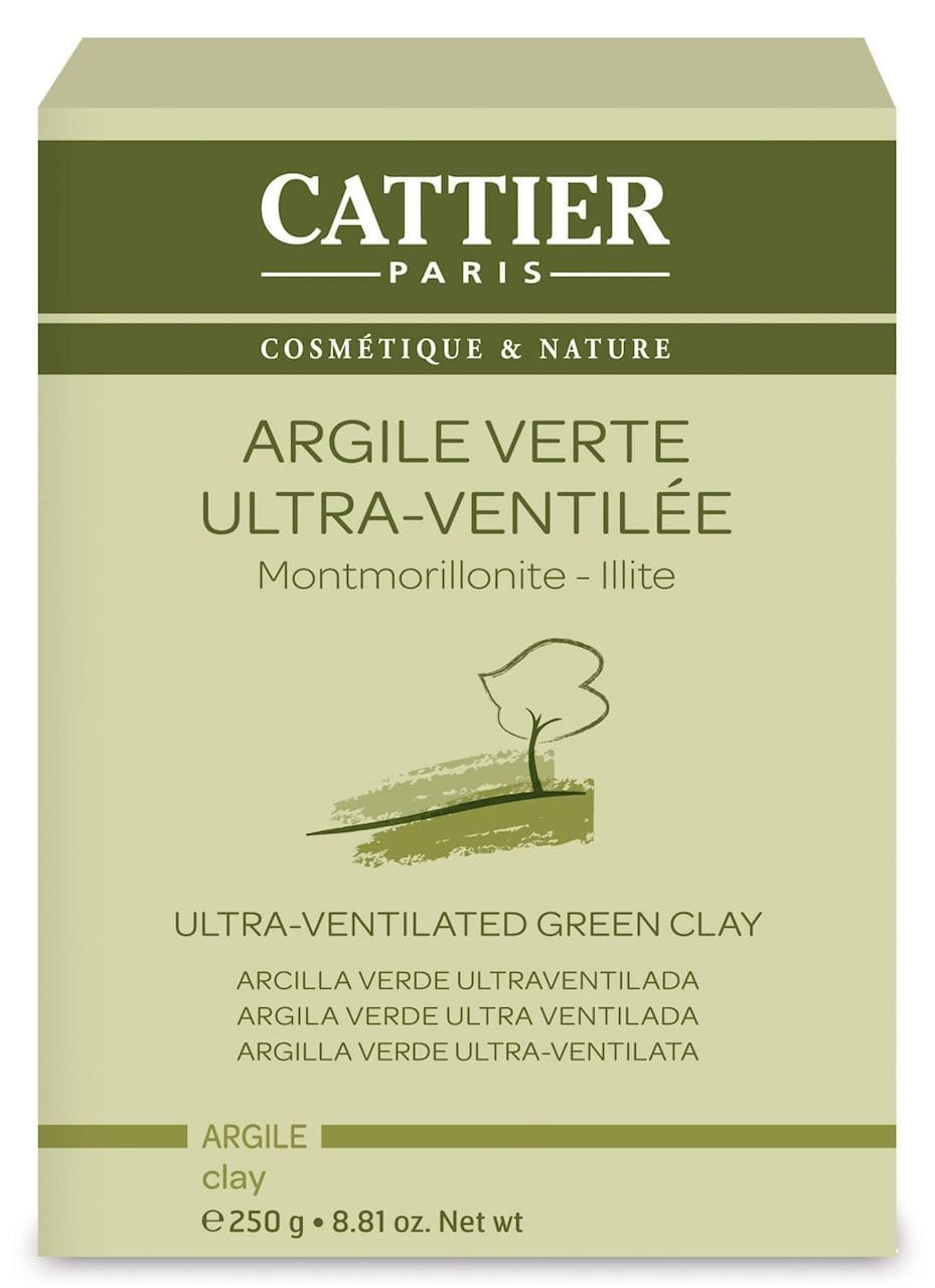 Grüner Tonerde Pulver von CATTIER für Gesicht und Körper, 250g, feine Textur, umweltfreundlich, natürliches Hautpflegeprodukt