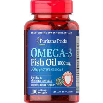 Fischöl OMEGA3 1000mg OMEGA3 Fischöl 100 Kapseln PURITAN'S PRIDE