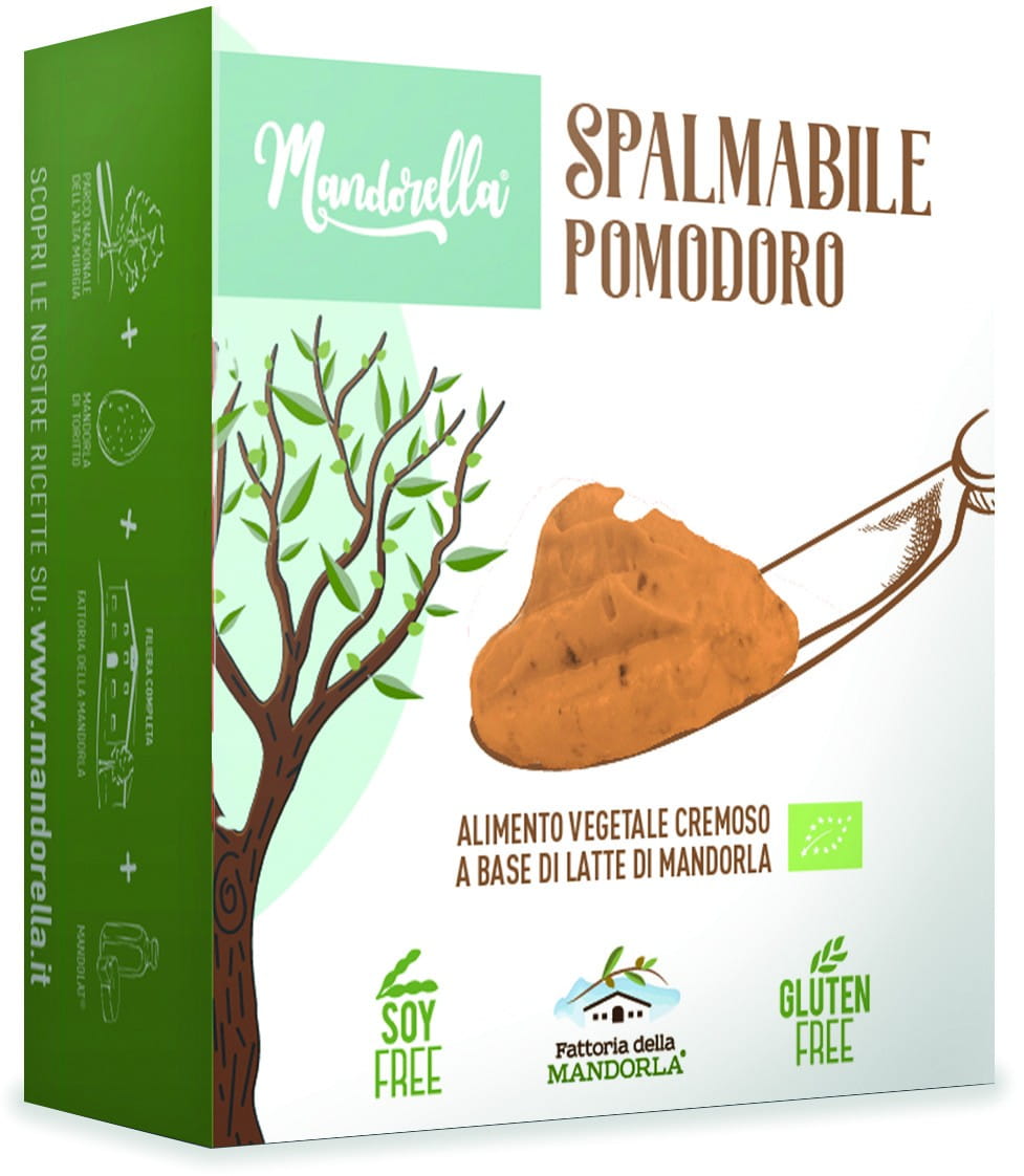 Bio Mandelpaste mit getrockneten Tomaten von ECOR, 180 g, cremige Mandel- und Tomatenspezialität in Glas.