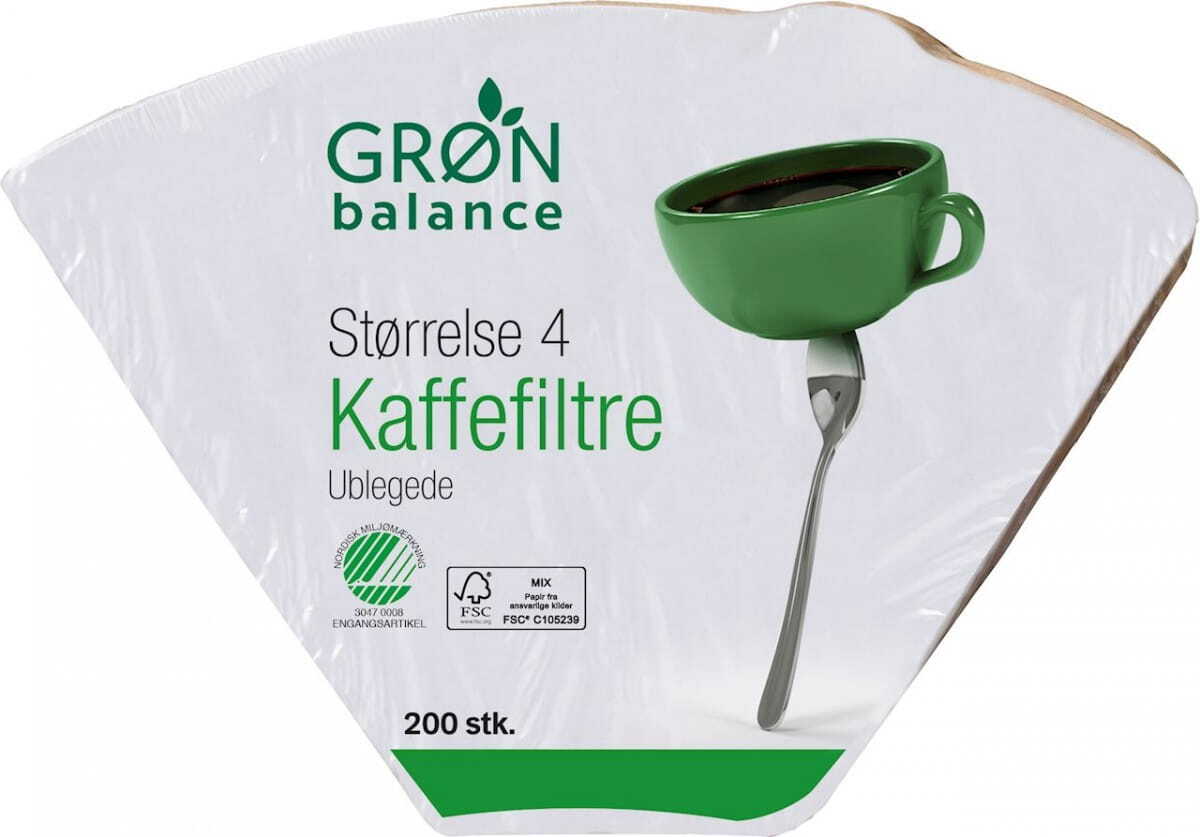 Kaffeefilter aus braunem Papier, Größe 4 (200 Stück) - GRON BALANCE