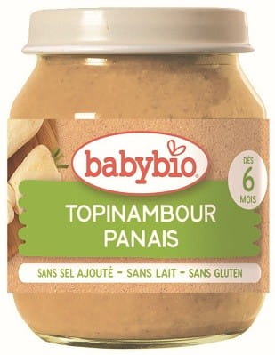 Baby-Topinambur-Pastinaken-Püree von BABYBIO, glutenfrei und biologisch, in 130 g Packung für Babys ab 6 Monaten