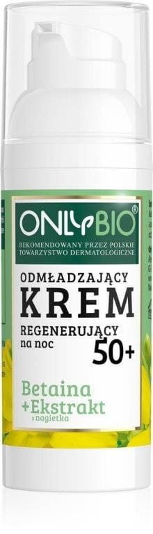 Verjüngende Gesichtscreme von ONLY BIO mit Betain und Bio-Calendula-Extrakt, 50 ml, regenerierende Pflege für reife Haut.