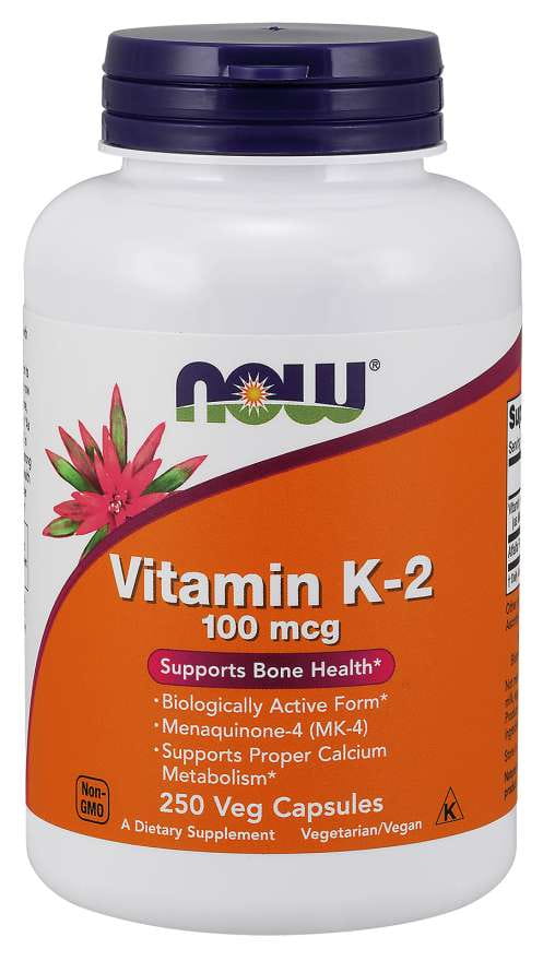 Vitamin K2 mk4 100 mcg und Luzerne 250 Kapseln NOW FOODS