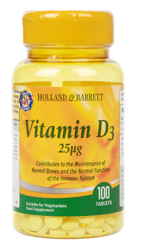 Vitamin D3 25 mcg 100 Tabletten HOLLAND & BARRETT
