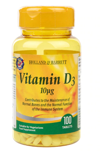 Vitamin D3 10 mcg 100 Tabletten HOLLAND & BARRETT
