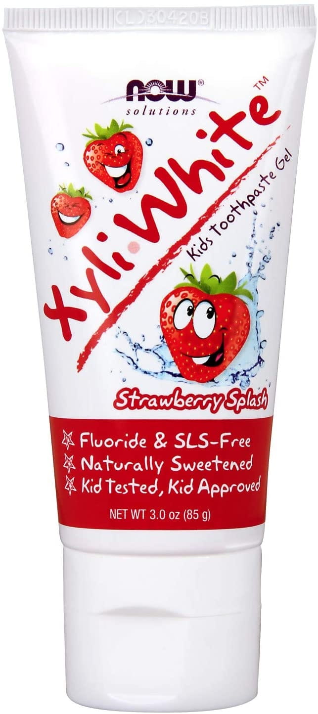 Kinder-Zahnpasta Xyliwhite™ Strawberry Splash von NOW FOODS, Gel-Form, 85 g, mit Erdbeer-Geschmack, für Kinderzahnpflege