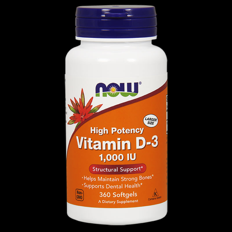 Vitamin D3 1000 IE 360 Kapseln von NOW FOODS