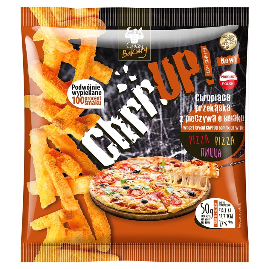 Ein knuspriger Snack aus Weizenbrot mit Pizzageschmack 50g CHRRUP