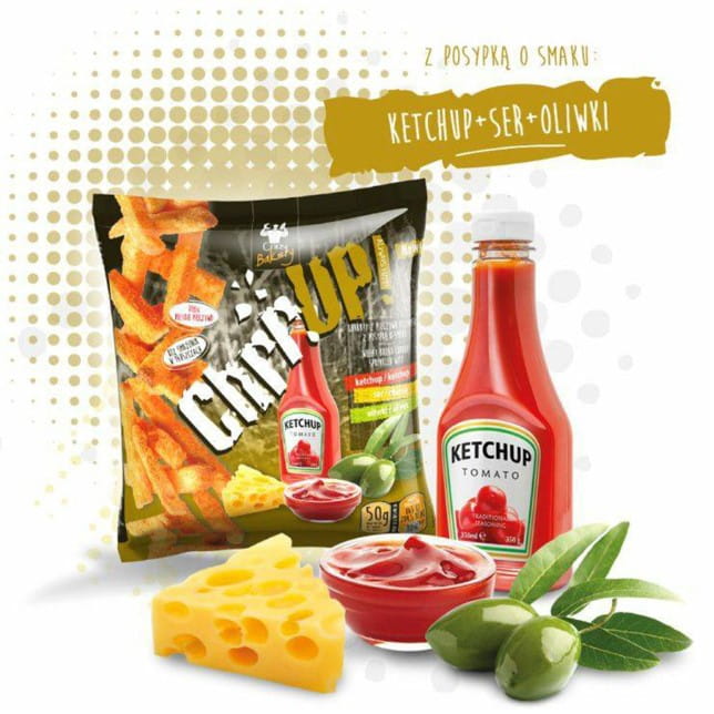 Knuspriger Snack aus Weizenbrot mit Ketchup-Geschmack 50g CHRRUP