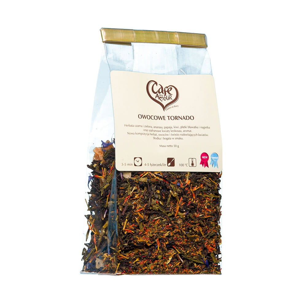 Blättertee, schwarz und grün, Fruchttornado 50 g CAFE AMOUR