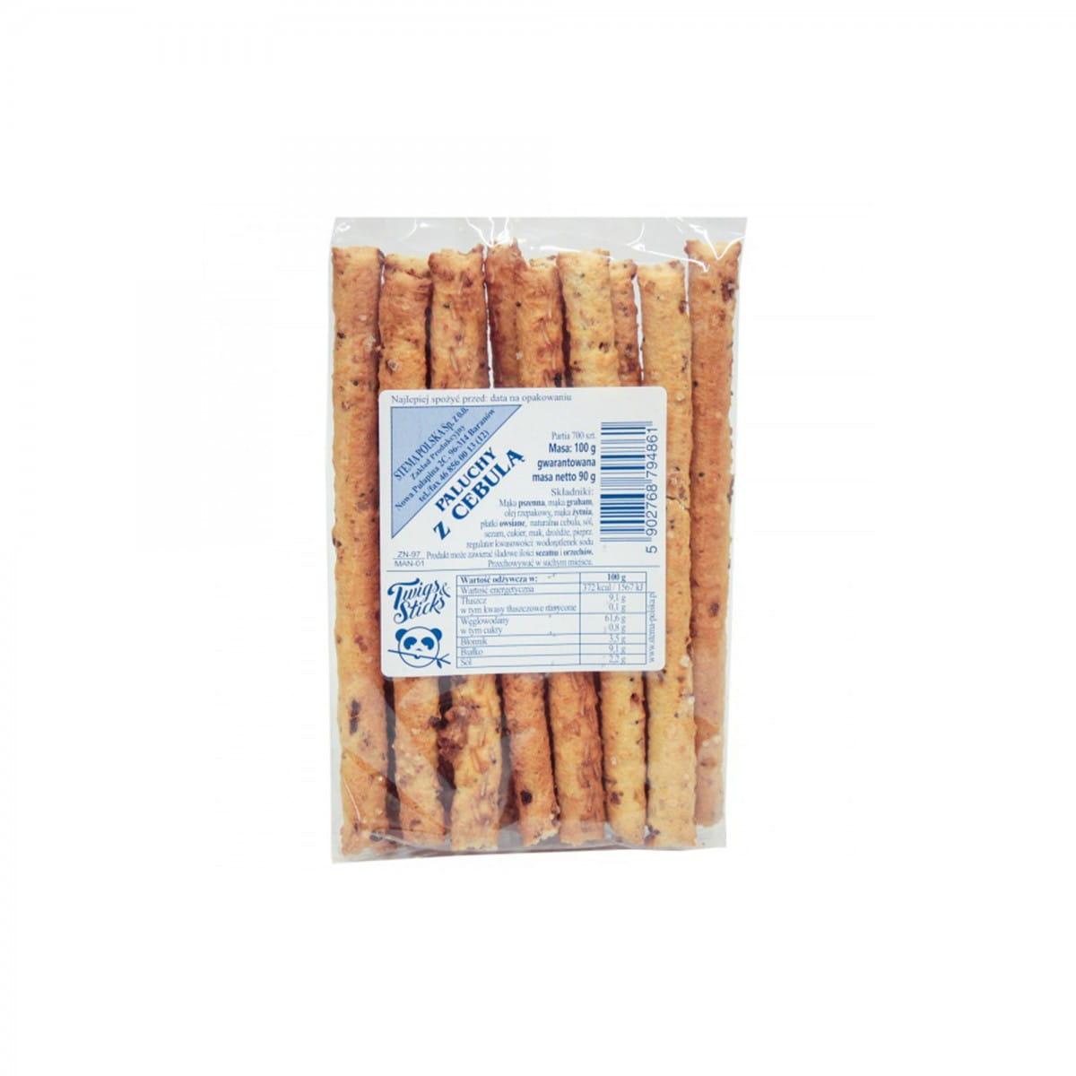 Sticks mit Zwiebel von STEMA, 100 g, knusprige Zwiebelstangen in einer transparenten Verpackung.