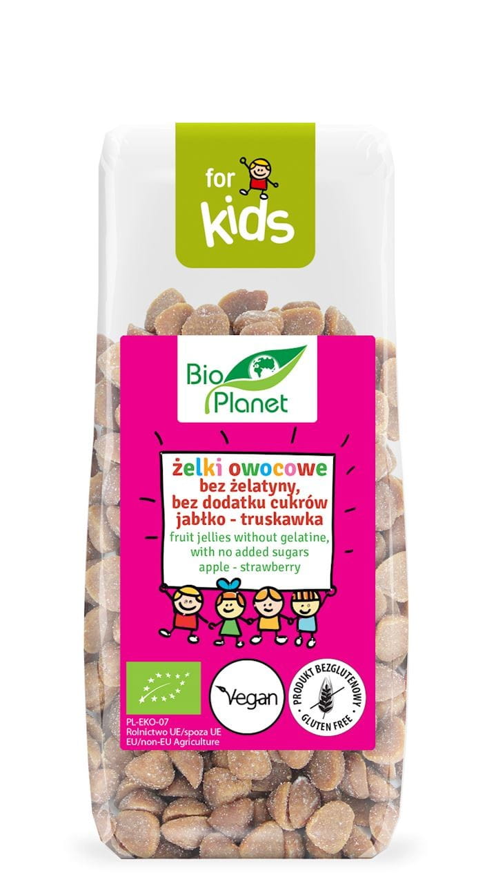 Fruchtgummis ohne Gelatine ohne Zuckerzusatz Apfel - Erdbeere glutenfrei BIO 100 g - BIO PLANET - Biogo.de