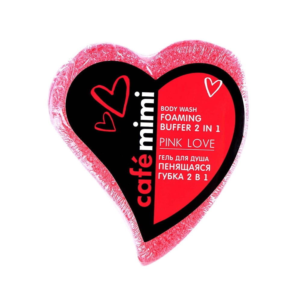 Duschschwamm getränkt mit 2in1 Pink Love Gel 60 g CAFEMIMI - Biogo.de