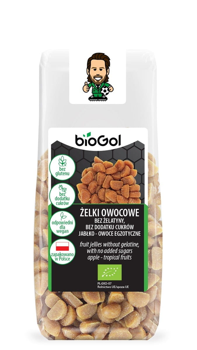 Fruchtgummis ohne Gelatine ohne Zuckerzusatz Apfel - glutenfreie Exoten BIO 90 g - BIOGOL - Biogo.de