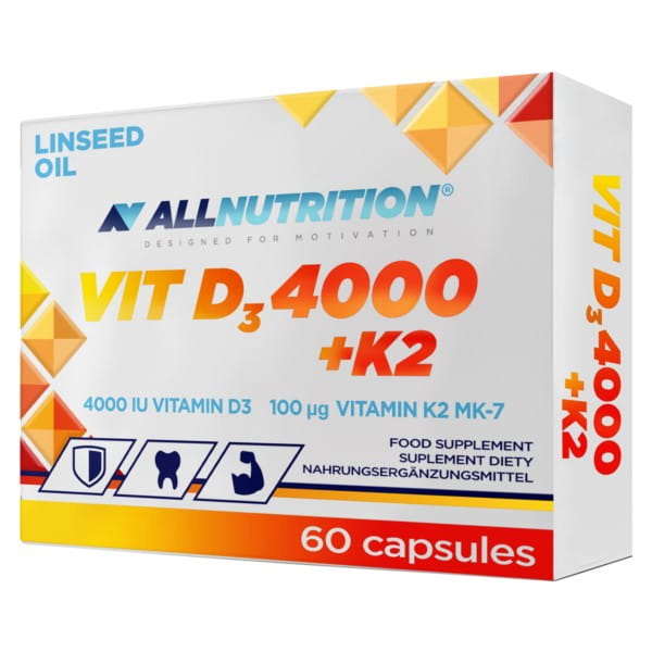 Vitamin D3 4000 K2 60 Kapseln ALLNUTRITION Widerstand - Biogo.de
