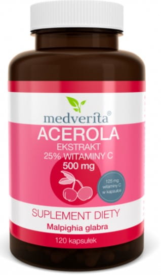 Acerola-Extrakt 25 % 500 MG 120 Kapseln MEDVERITA - Biogo.de