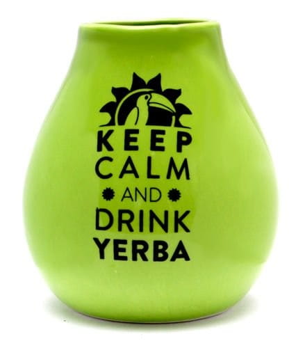 Luka grüner Keramikmatero mit Logo mattgrün 350 ml - BIO MATE GRÜN - Biogo.de