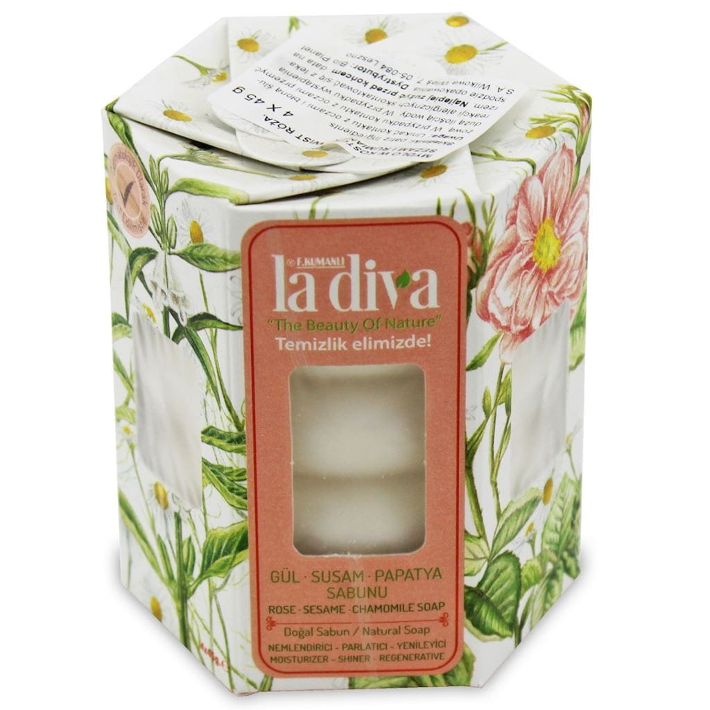 Twist Stückseife Rose Sesam und Kamille (4 x 45 g) 180 g - LA DIVA - Biogo.de