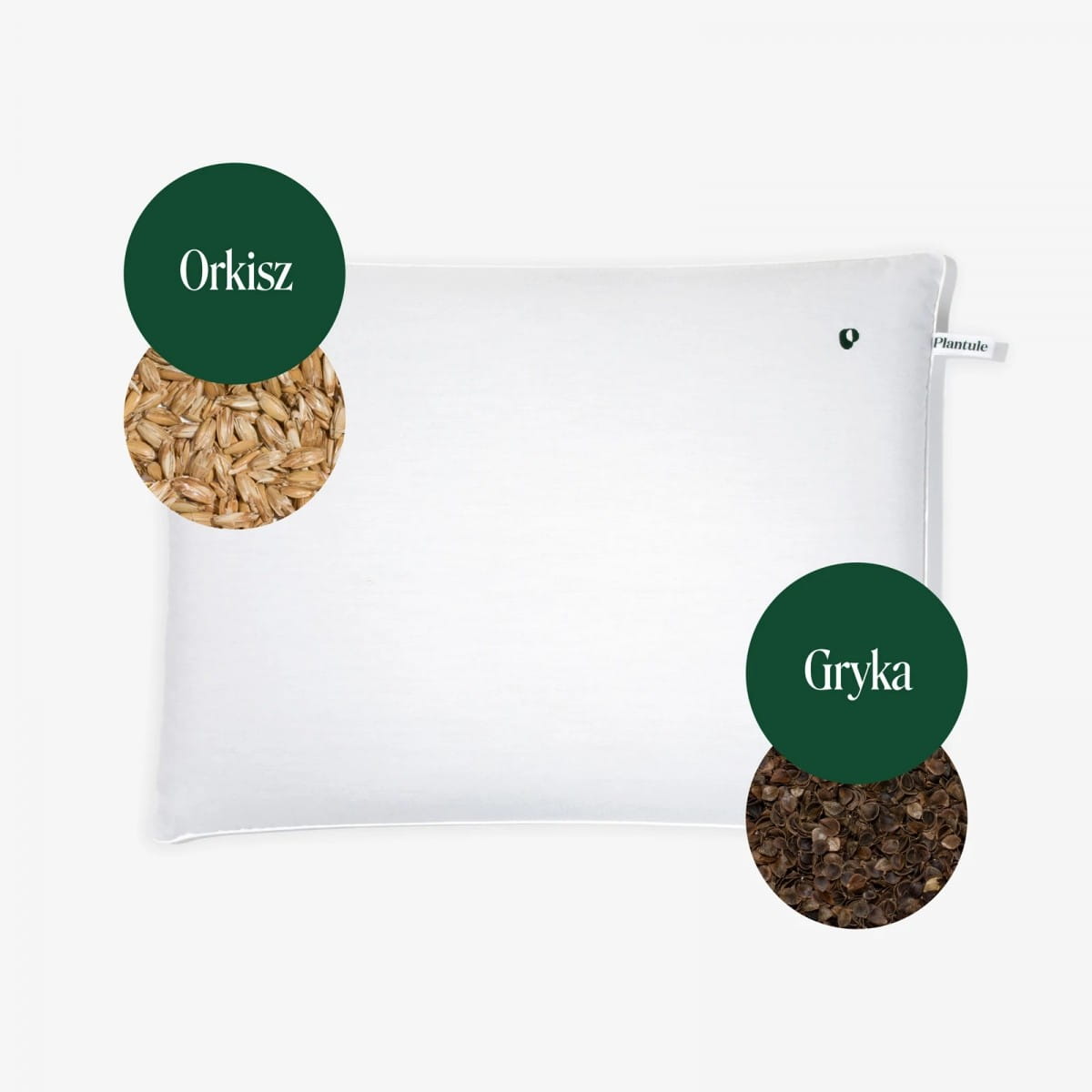 Schlafkissen mit Buchweizen- und Dinkelspelz für Erwachsene weiß (45 x 60 cm) - PLANTULE PILLOWS - Biogo.de