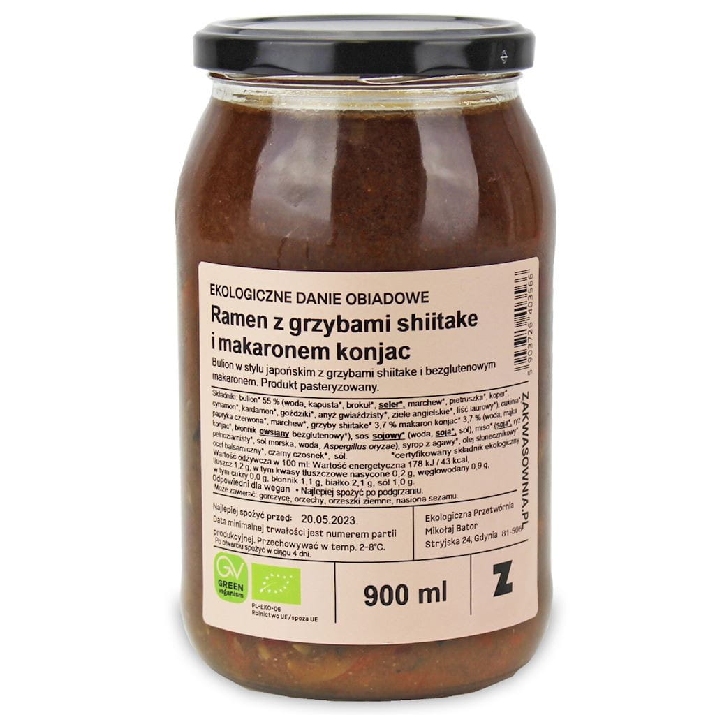Ramen-Suppe mit Shiitake-Pilzen und Konjac-Nudeln BIO 900 ml - ZAKWASOWNIA - Biogo.de