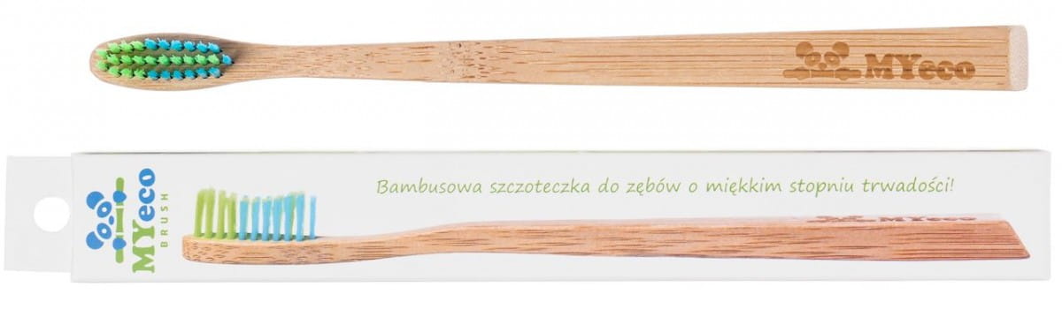 ZAHNBÜRSTE BAMBUS SLIM GRÜN - BLAU WEICH - MYECOBRUSH - Biogo.de