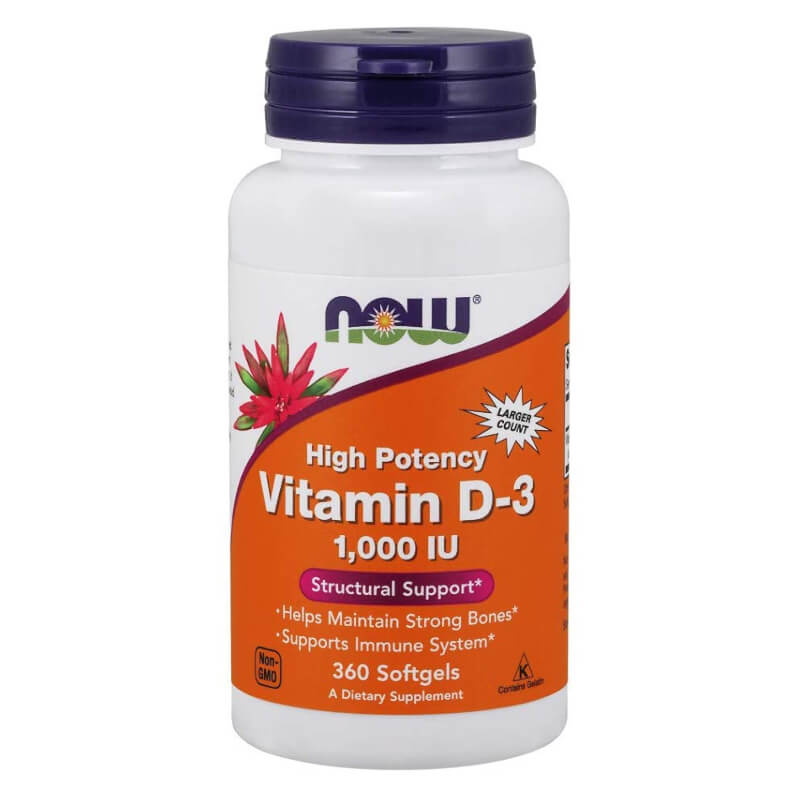 Vitamin D3 1000 IE D - 3 aus Lanolin 360 Kapseln NOW FOODS