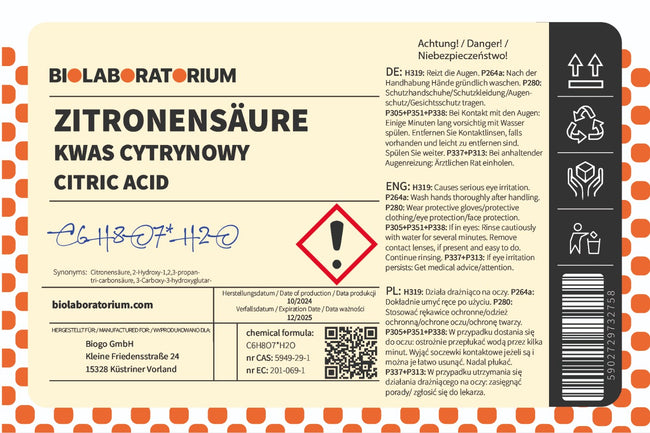 Acido citrico 5 kg BIOLABORATORIUM Main Image