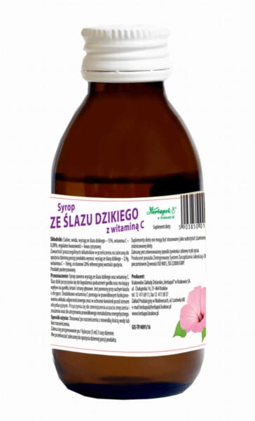 Herbapol Wildbärenklau-Sirup in 100 ml Flasche, zeigt den Sirup und die Verpackung, natürliche Kräuter für das Wohlbefinden