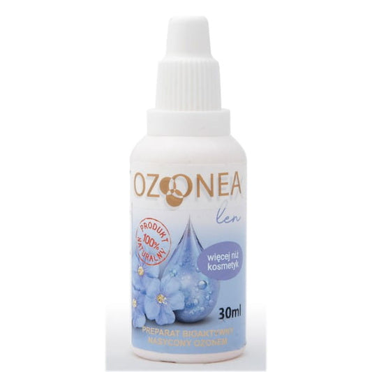 Ozonisiertes Leinöl Ozonea Linum 30 ml in dunkler Flasche, ozonisiertes Leinöl von OZONFIX, Nahaufnahme