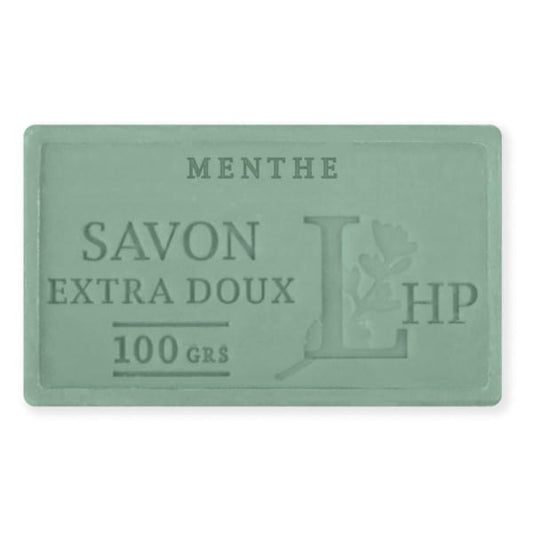 Marseiller Seife Minze von MYDŁO MARSYLSKIE LHP, 100 g, grüne Seife mit Minzduft und traditionellem Design
