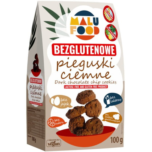 Dunkle, zuckerfreie und glutenfreie Kekse von MALU Food, 100 g, knusprige Süßigkeit ohne Zucker und Gluten.