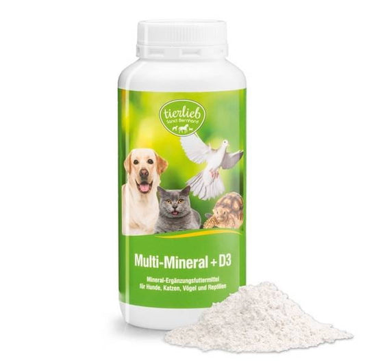 Mehrzweck-Multimineral für Hunde, Katzen, Vögel und Reptilien in 200 g, Tierlieb, natürliche Mineralstoffmischung