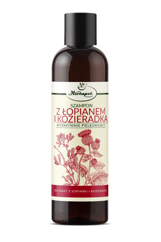 Herbapol Shampoo mit Klette und Bockshornklee, 250ml, Flasche mit grünem Etikett, natürliche Haarpflege
