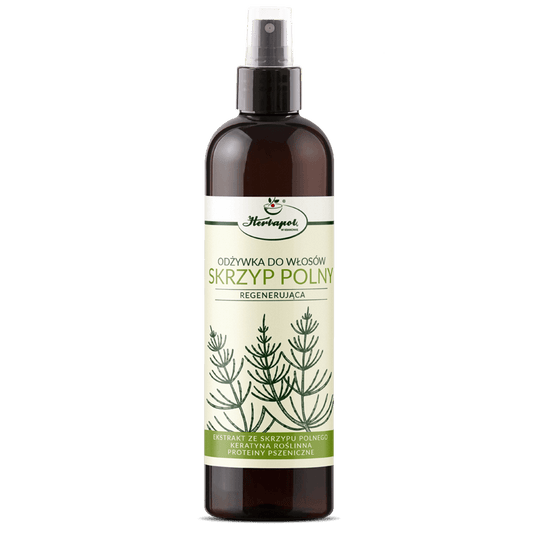 Haarspülung Herbapol Hungry, 250 ml Flasche, natürliche Inhaltsstoffe, für gesundes, gepflegtes Haar, sichtbare Produktverpackung