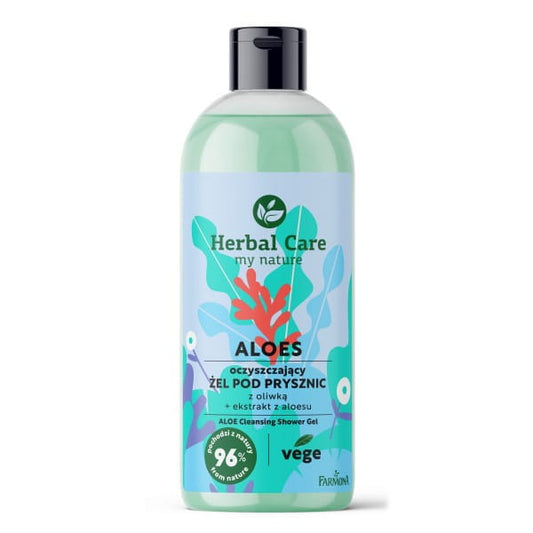Duschgel von Farmona mit Aloe Vera, 500 ml Flasche, feuchtigkeitsspendende Pflege und erfrischender Duft.