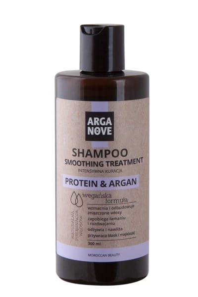 Marokko Arganove Protein und Argan Vege Shampoo, 300 ml, Flasche mit weißem Shampoo für gepflegtes Haar