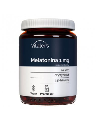 Vitaler's Melatonin 1 mg Tabletten, 240 Stück, natürliche Einschlafhilfe mit Melatonin für besseren Schlaf.