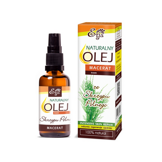 ETJA Schachtelhalmöl Mazerat in 50ml Flasche, naturbelassenes Pflanzenöl mit Kräuterextrakt, für Haut und Haarpflege
