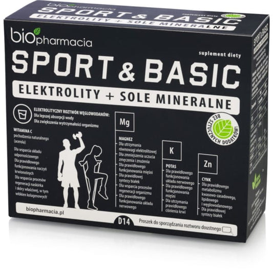 Biopharmacia Sport & Basische Elektrolytsalze Min., Pulver für sportliche und basische Elektrolytausgleich, in Packung sichtbar