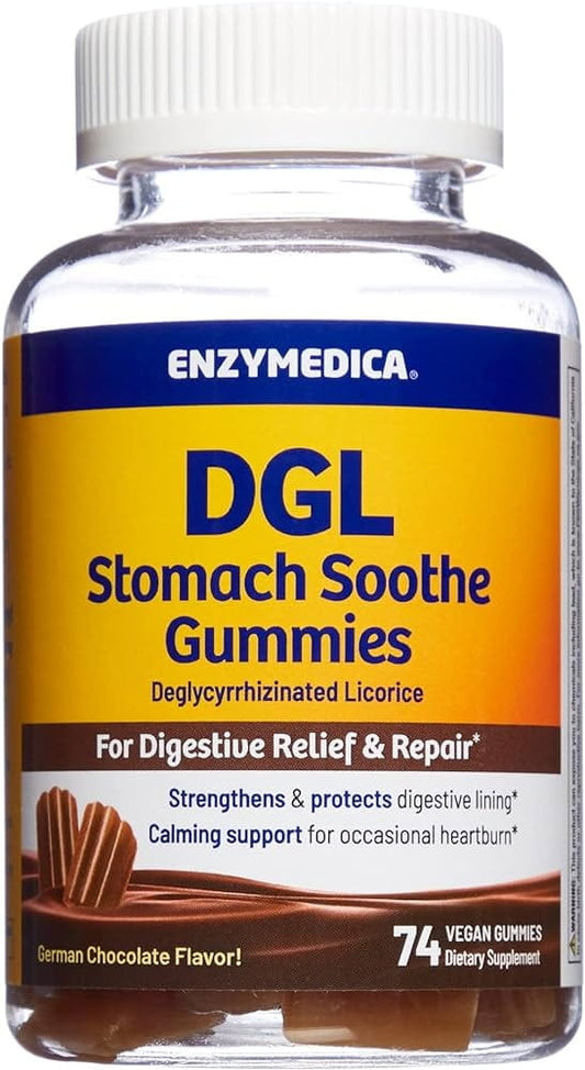 Bunte Gummibärchen von Enzymedica DGL Stomach Soothe, 74 g, Nahrungsergänzungsmittel gegen Magenbeschwerden