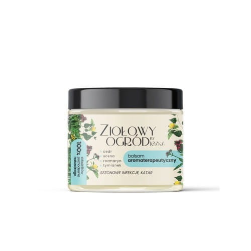 DARY NATURY Jozka Kräutergarten Aromatherapie Balsam, 70 ml, zeigt den Balsam in einer Flasche mit Kräuter- und Aromatherapie-Design
