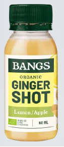 BANGS Zitronen- und Zitronen-Apfel-Shot ohne Zucker, Bio, 60 ml, mit frischer Zitrone und Apfel in Flasche