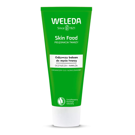 Weleda ECO Nourishing Gesichtsreinigungsbalsam 75 ml in nachhaltiger Verpackung, ideal für empfindliche Haut, Skin Food Serie.