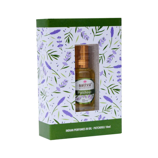 Roll-on Parfüm in Pacula-Öl von SATTVA, 10 ml, ayurvedischer Duft mit natürlicher, beruhigender Wirkung.