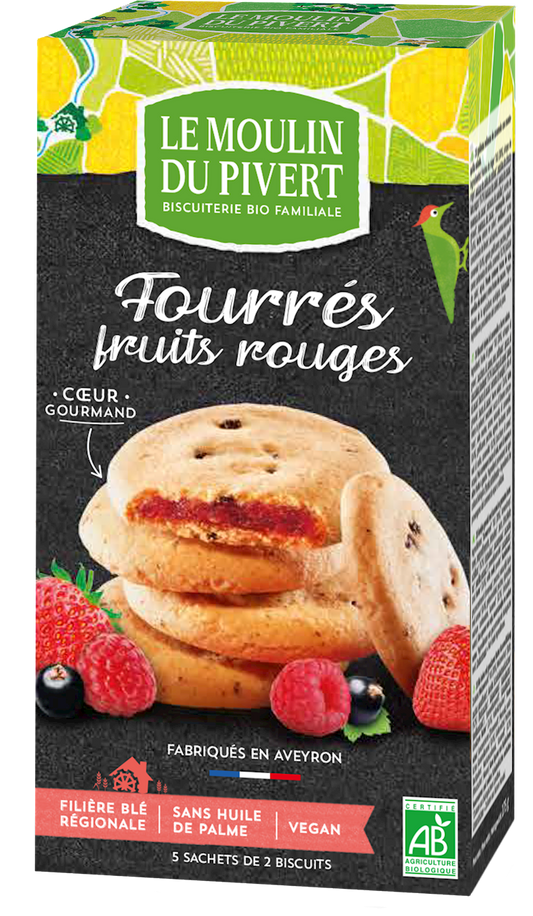 Bio rote Fruchtkuchen von LE MOULIN DU PIVERT, 175 g, mit bunten getrockneten Früchten, knusprig und aromatisch