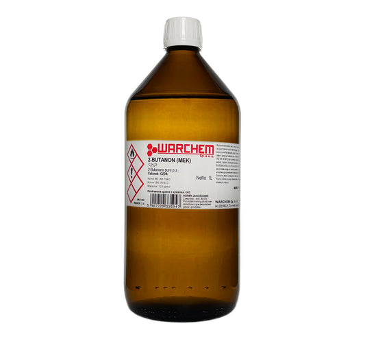 Reines 2-Butanon (MEK) 1L WARCHEM in transparenter Flasche, chemische Lösung für Industrie und Laboranwendungen