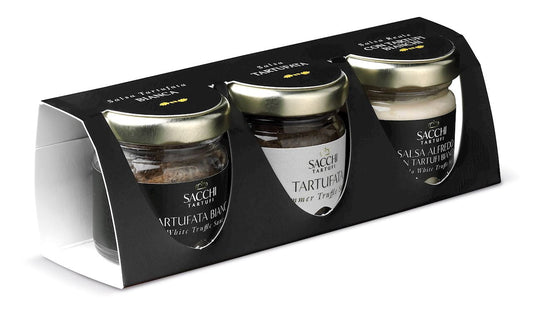 Saucenset mit Trüffel von SACCHI TARTUFI, 3 x 30 g, cremige Trüffelsoßen in Gläsern, ideal für Pasta und Gerichte