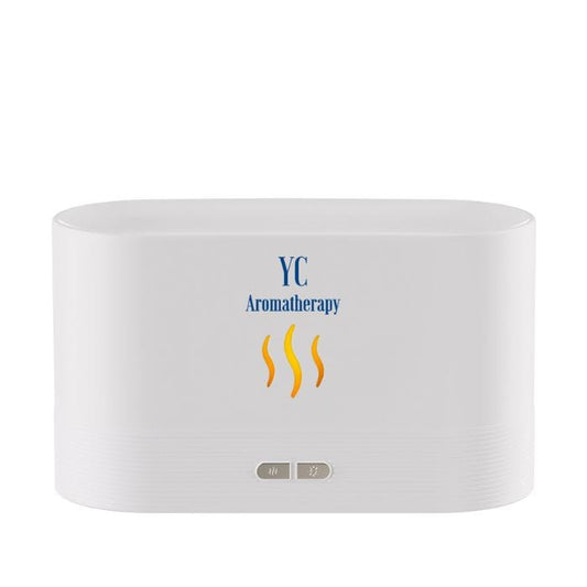Weiße Ultraschall-Flamme Diffusor von YOUR CANDLE mit Kerze, stilvolles Design, ideal für Raumduft und entspannte Atmosphäre
