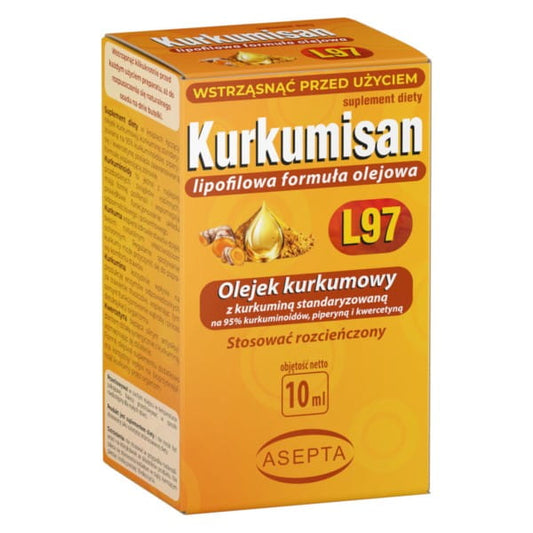 Asepta Kurkumisan L97 Kurkumaöl Flasche mit 10 ml, gelbes ätherisches Öl aus Kurkuma, für Haut und Gesundheit